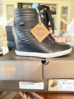 Harley-Davidson Black Wedge Ankle Boots